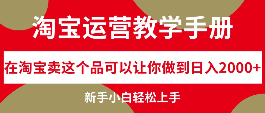 （12351期）淘宝运营教学手册，在淘宝卖这个品可以让你做到日入2000+，新手小白轻…-中创项目网