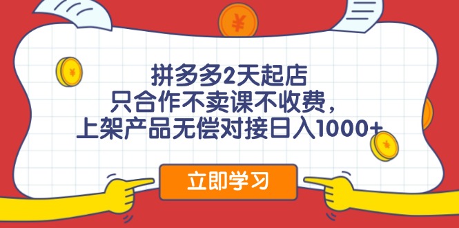 （12356期）拼多多0成本开店，只合作不卖课不收费，0成本尝试，日赚千元+-中创项目网