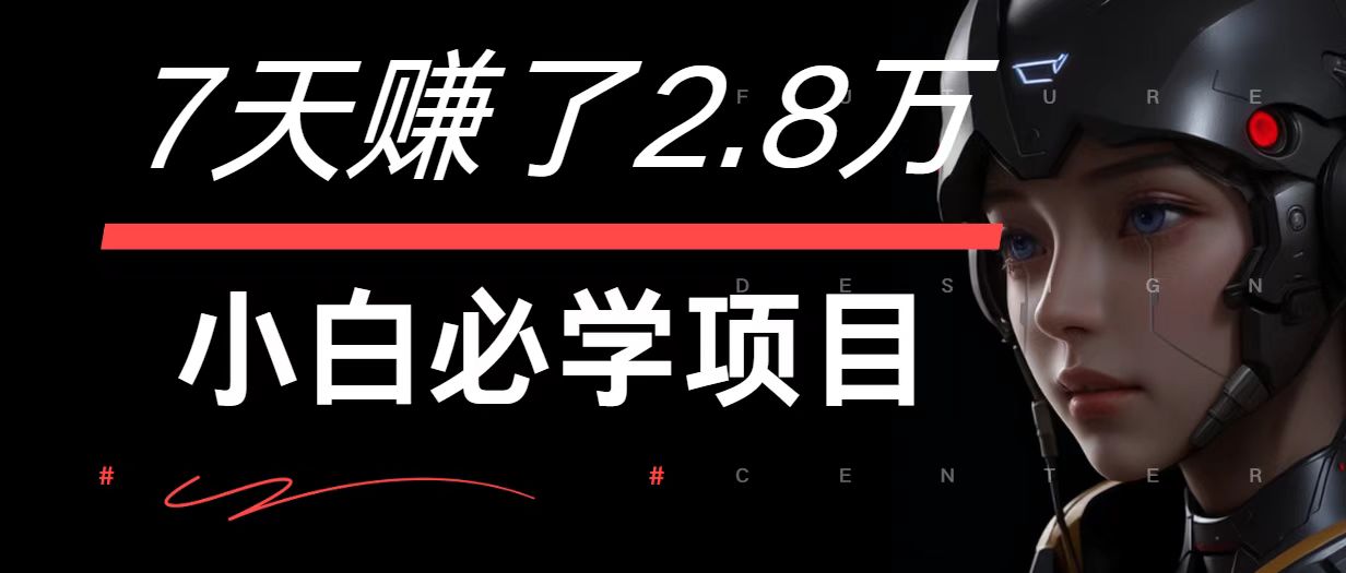 7天赚了2.8万！每单利润最少500+，轻松月入7万+小白有手就行-中创项目网