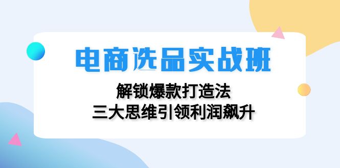 （12398期）电商选品实战班：解锁爆款打造法，三大思维引领利润飙升-中创项目网