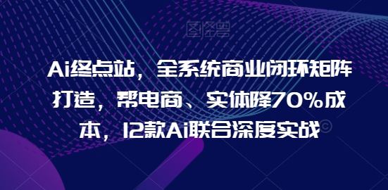 Ai终点站，全系统商业闭环矩阵打造，帮电商、实体降70%成本，12款Ai联合深度实战【0906更新】-中创项目网