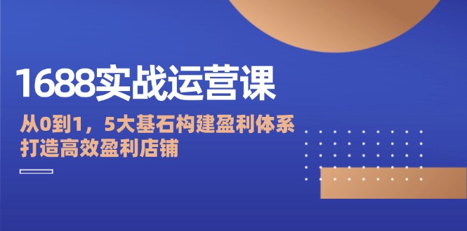 （12482期）1688实战运营课：从0到1，5大基石构建盈利体系，打造高效盈利店铺-中创项目网