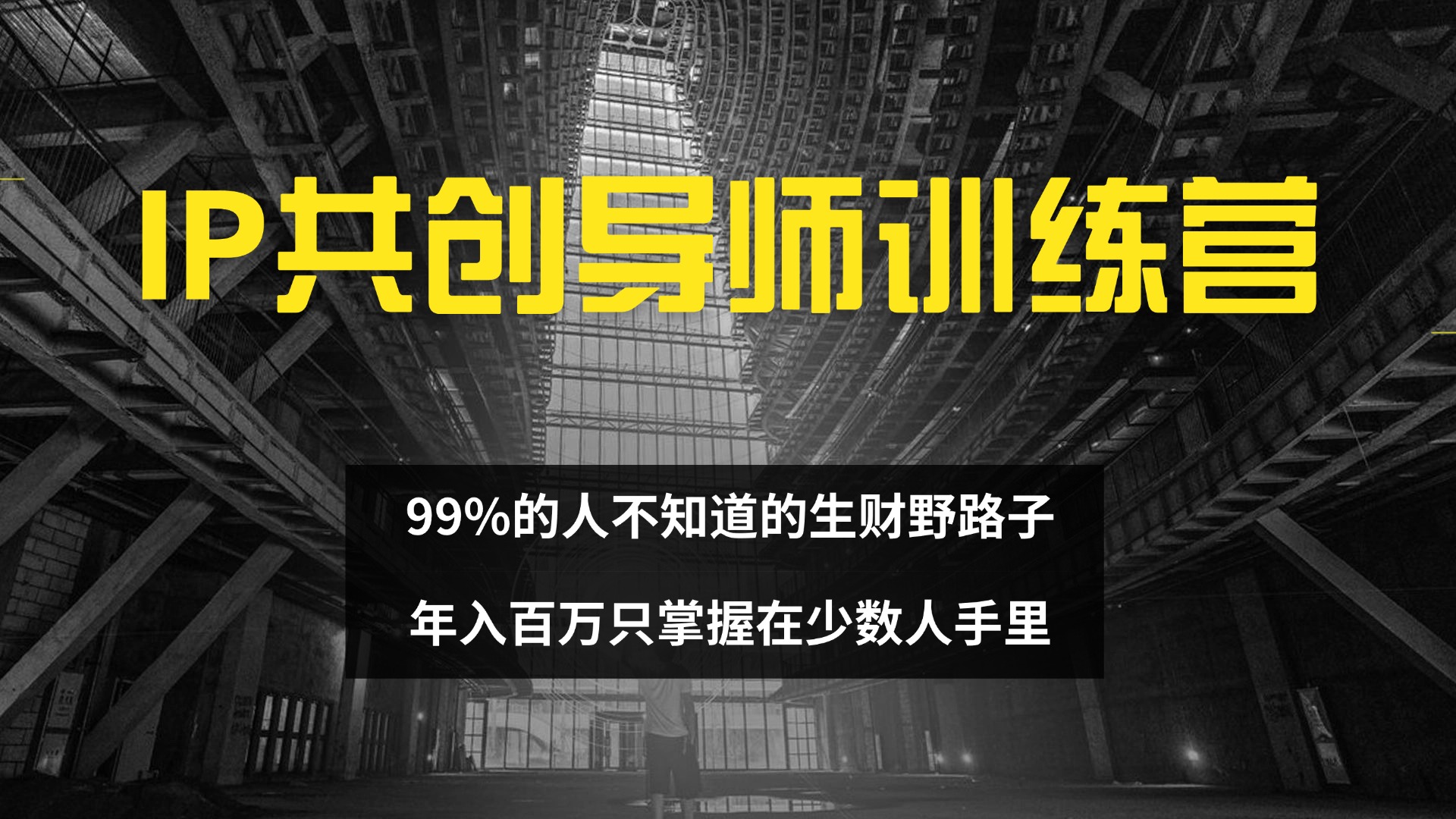 （12504期）IP共创导师训练营 99%的人不知道的生财野路子 只掌握在少数人手里-中创项目网
