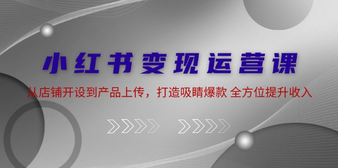 小红书变现运营课：从店铺开设到产品上传，打造吸睛爆款 全方位提升收入-中创项目网