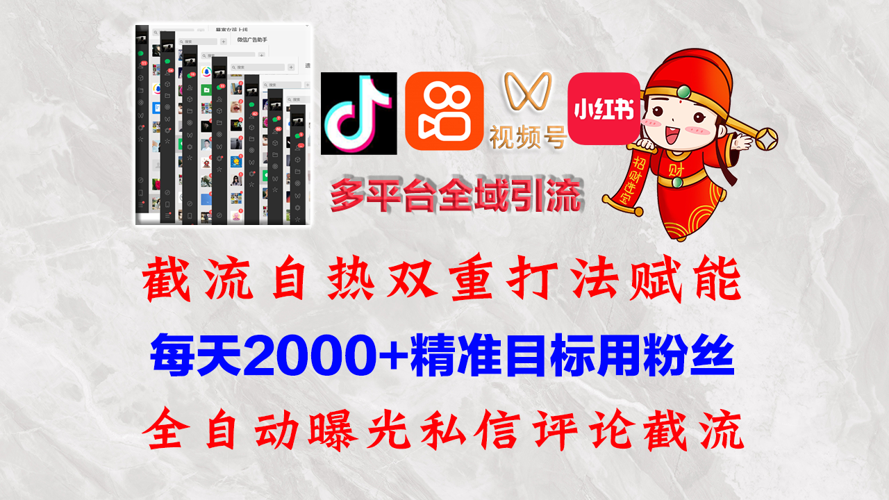 （12559期）快手，抖音，小红书，视频号多平台全自动引流获客系统 精准全域引流，…-中创项目网