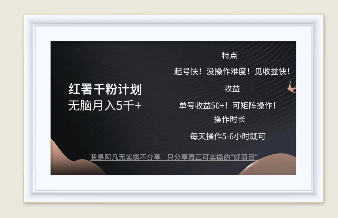 （12560期）红薯千粉计划无脑月入5千+！既做既赚！-中创项目网