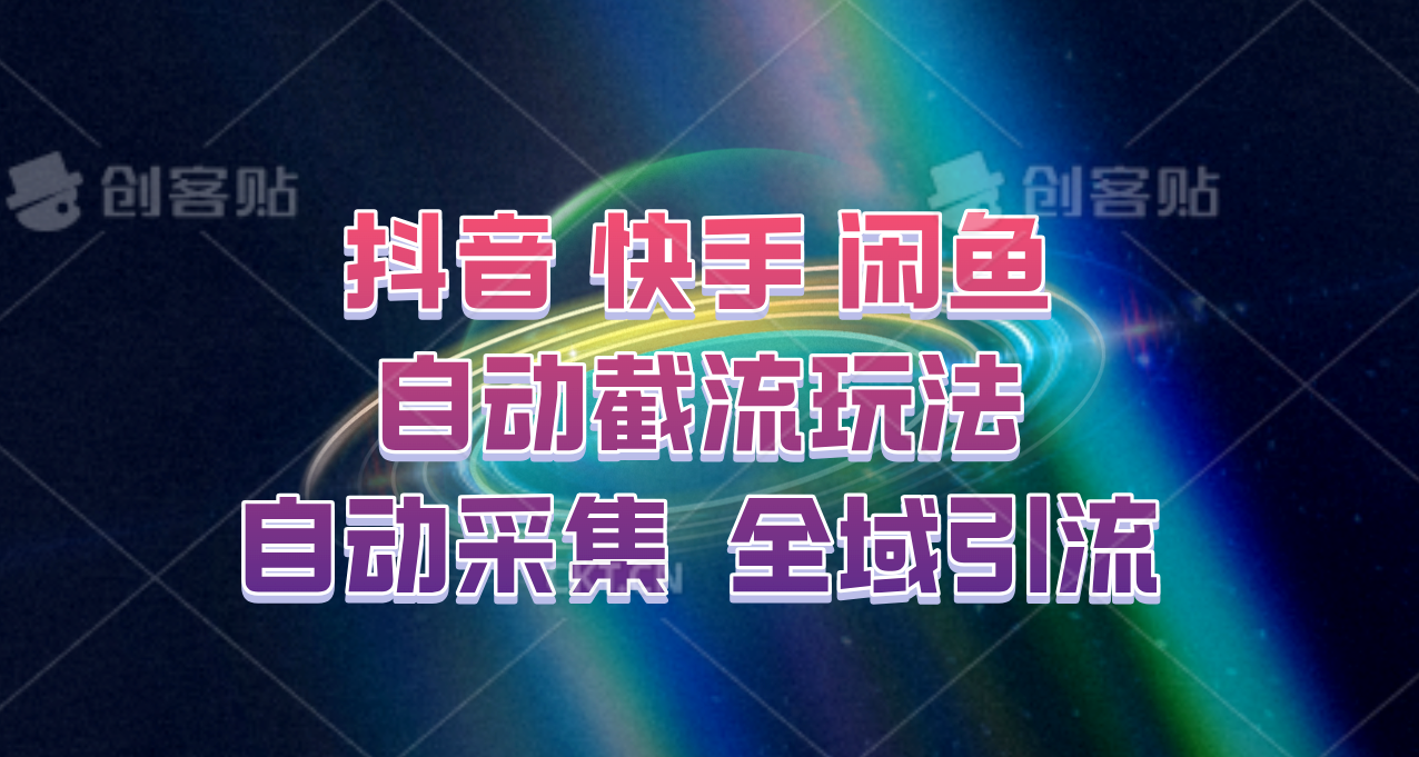 快手、抖音、闲鱼自动截流玩法，利用一个软件自动采集、评论、点赞、私信，全域引流-中创项目网