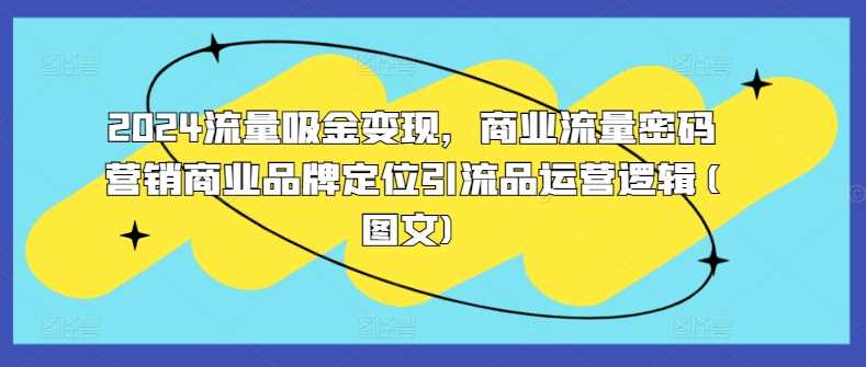 2024流量吸金变现，商业流量密码营销商业品牌定位引流品运营逻辑(图文)-中创项目网