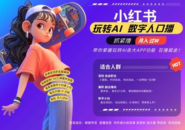 小红书数字人暴力起号，AI改写文案，再也不用费劲录口播，流量火爆月入破W轻松拿捏-中创项目网