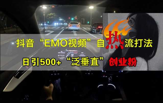 抖音EMO视频自热打法，日引500+“泛垂直”创业粉-中创项目网
