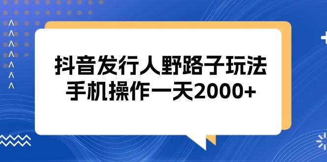 （13220期）抖音发行人野路子玩法，手机操作一天2000+-中创项目网