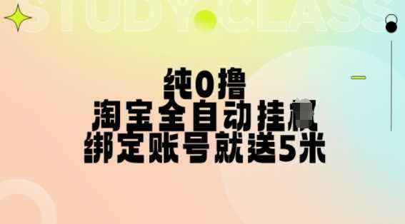 纯0撸，淘宝全自动挂JI，授权登录就得5米，多号多赚【揭秘】-中创项目网
