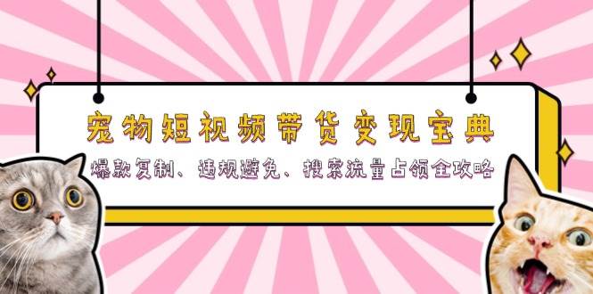 宠物短视频带货变现宝典：爆款复制、违规避免、搜索流量占领全攻略-中创项目网