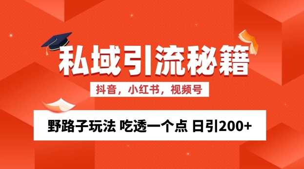 私域流量的精准化获客方法 野路子玩法 吃透一个点 日引200+ 【揭秘】-中创项目网