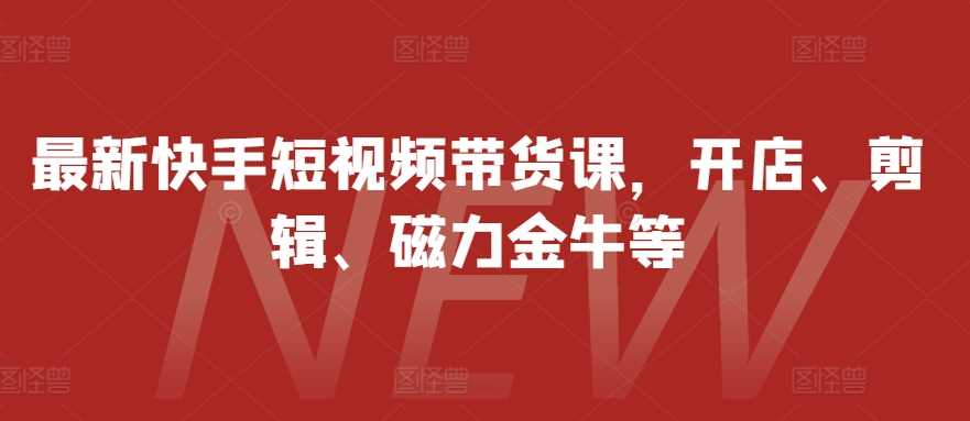 最新快手短视频带货课，开店、剪辑、磁力金牛等-中创项目网