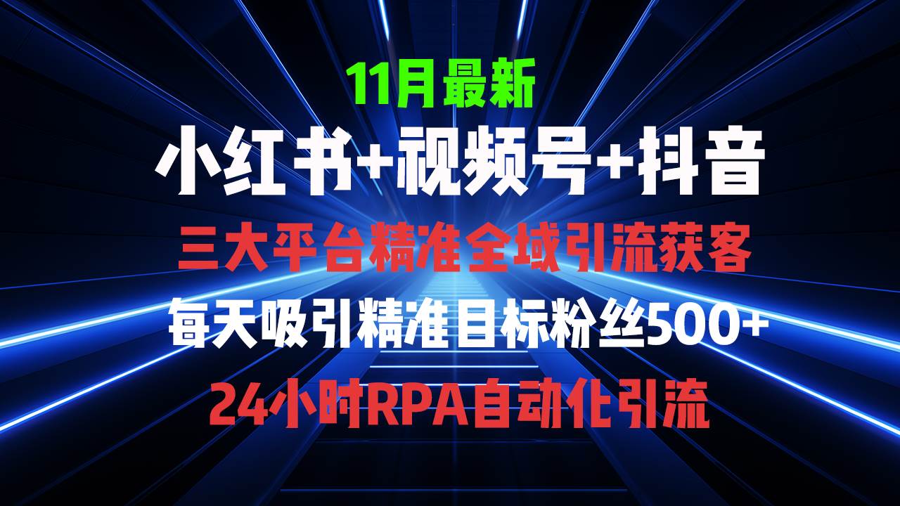 （13259期）全域多平台引流私域打法，小红书，视频号，抖音全自动获客，截流自…-中创项目网