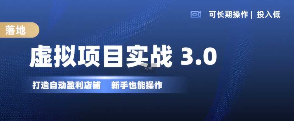 虚拟项目实战3.0，打造自动盈利店铺，可长期操作投入低，新手也能操作-中创项目网