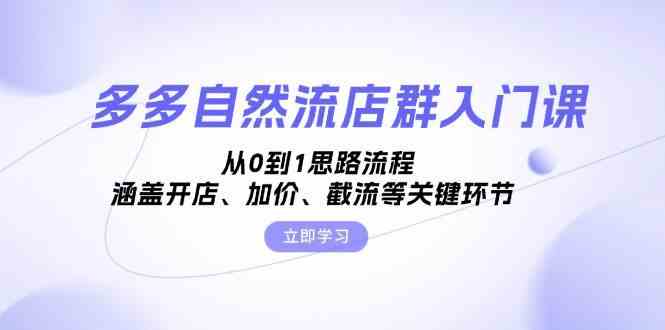 多多自然流店群入门课，从0到1思路流程，涵盖开店、加价、截流等关键环节-中创项目网