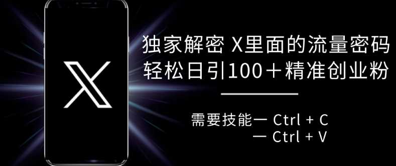独家解密 X 里面的流量密码，复制粘贴轻松日引100+-中创项目网