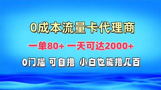 （13391期）免费流量卡代理一单80+ 一天可达2000+-中创项目网