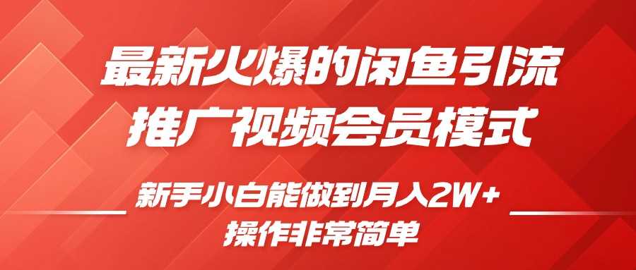 闲鱼引流推广影视会员，0成本就可以操作，新手小白月入过W+【揭秘】-中创项目网