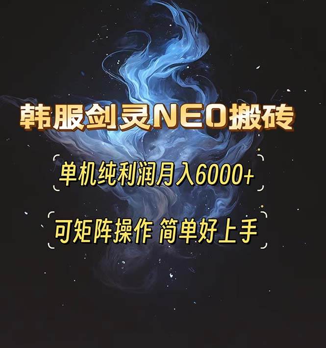 （13435期）韩服剑灵NEO搬砖攻略，单机纯利润月入6000+ 可矩阵操作，简单好上手。-中创项目网