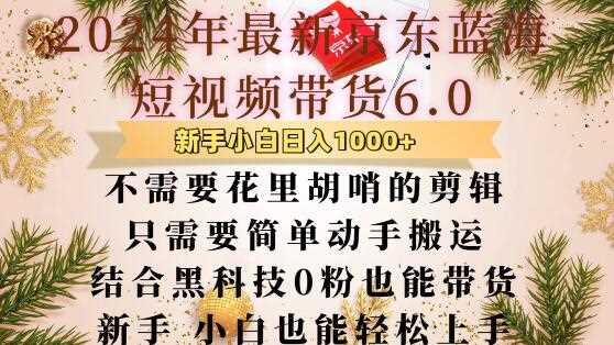 最新京东蓝海短视频带货6.0.不需要花里胡哨的剪辑只需要简单动手搬运结合黑科技0粉也能带货【揭秘】-中创项目网