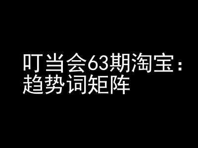 《淘宝天猫打爆班》原创高阶技术第63期，趋势词矩阵技术和玩法-中创项目网