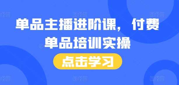 单品主播进阶课，付费单品培训实操，46节完整+话术本-中创项目网