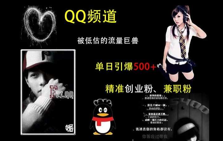 QQ频道：被低估的流量巨兽，单日引爆500+精准创业粉、兼职粉的引流秘籍-中创项目网