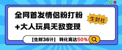 【生财36计】全网首发情侣粉打粉+大人玩具无敌变现-中创项目网