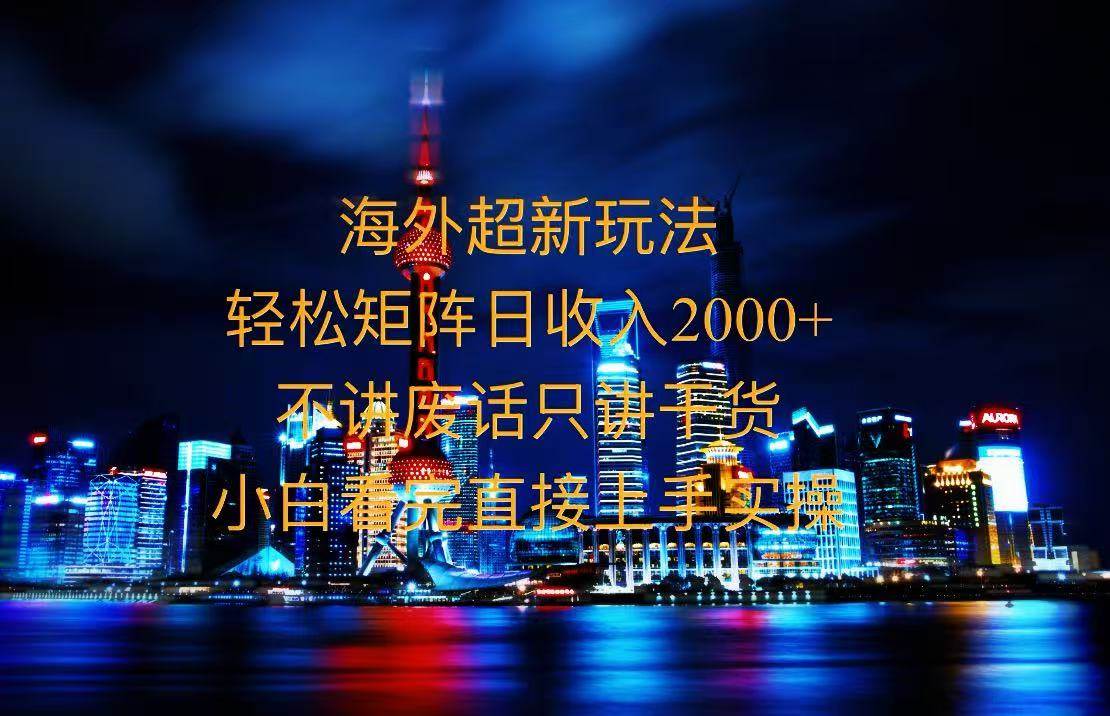 （13583期）2025全新海外暴力玩法，操作简单，小白轻松上手-中创项目网