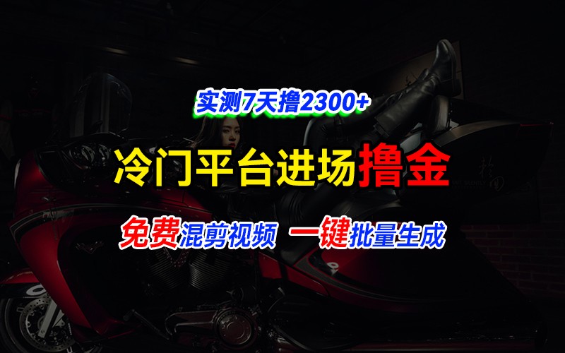 全新冷门平台vivo视频，快速免费进场搞米，通过混剪视频一键批量生成，实测7天撸2300+-中创项目网