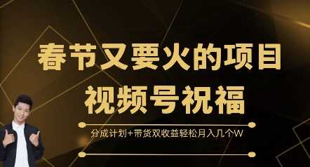 春节又要火的项目视频号祝福，分成计划+带货双收益，轻松月入几个W【揭秘】-中创项目网