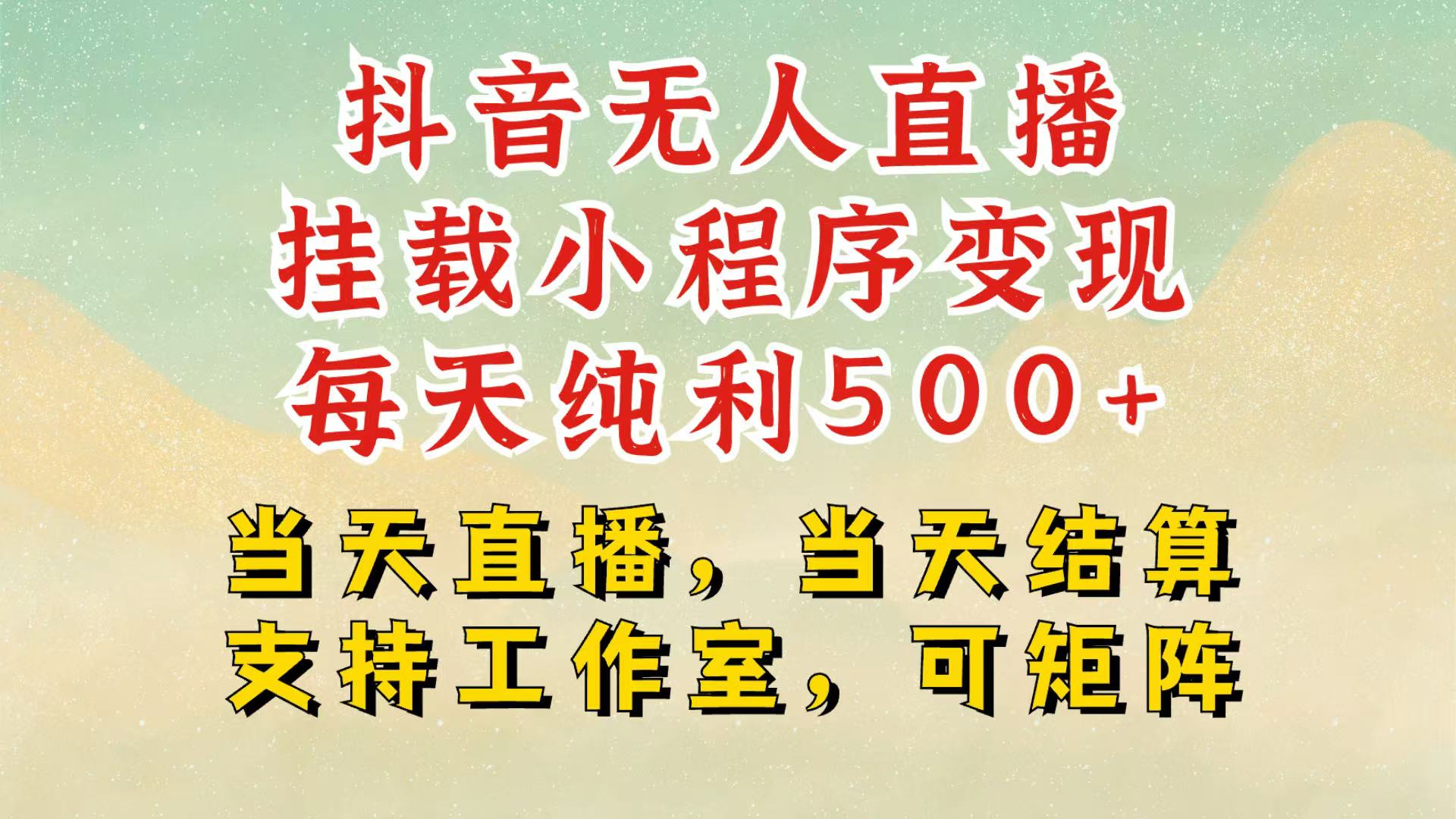抖音无人挂机项目，轻松日入500+,挂载小程序玩法，不违规不封号，有号的一定挂起来-中创项目网