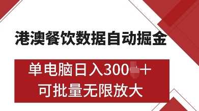 港澳餐饮数据全自动掘金，单电脑日入多张, 可矩阵批量无限操作【揭秘】-中创项目网
