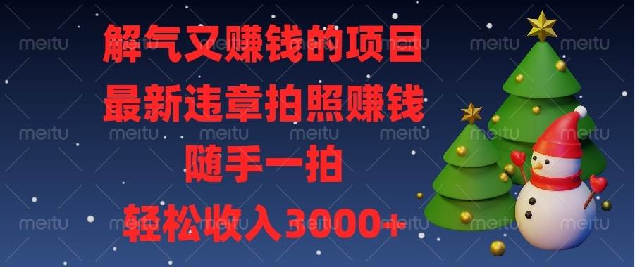 （13686期）解气又赚钱的项目，最新违章拍照赚钱，随手一拍，轻松收入3000+-中创项目网