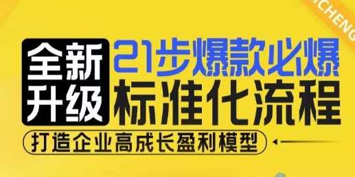 21步爆款必爆标准化流程，全新升级，打造企业高成长盈利模型-中创项目网