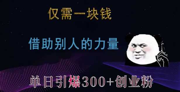 仅需一块钱，借助别人的力量，单日引爆300+创业粉、兼职粉【揭秘】-中创项目网