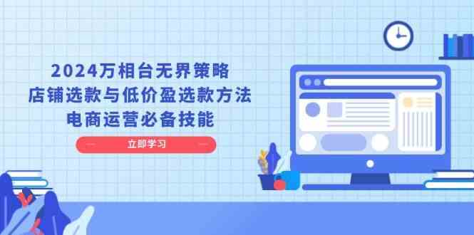 2024万相台无界策略，店铺选款与低价盈选款方法，电商运营必备技能-中创项目网