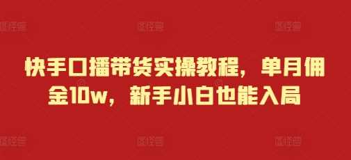 快手口播带货实操教程，单月佣金10w，新手小白也能入局-中创项目网