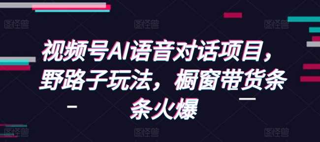 视频号AI语音对话项目，野路子玩法，橱窗带货条条火爆-中创项目网