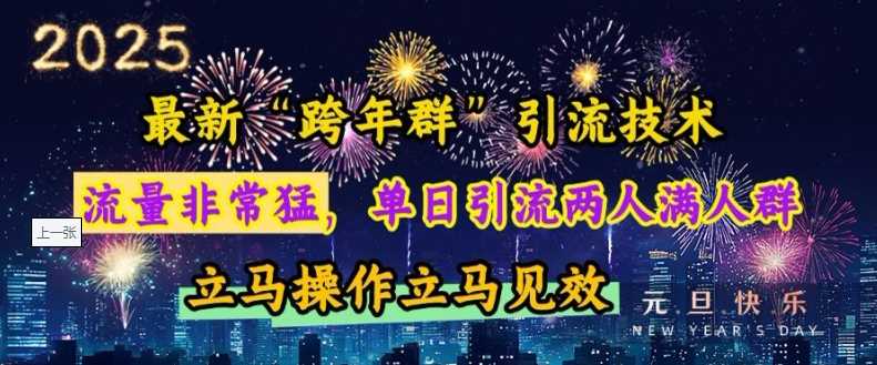 最新“跨年群”引流，流量非常猛，单日引流两人满人群，立马操作立马见效【揭秘】-中创项目网