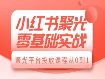 小红书聚光零基础实战，聚光平台投放课程从0到1-中创项目网