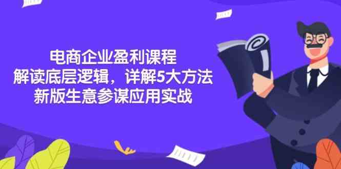 电商企业盈利课程：解读底层逻辑，详解5大方法论，新版生意参谋应用实战-中创项目网