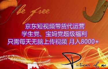 京东短视频带货代运营，学生党、宝妈党超级福利，只需每天无脑上传视频，月入8000+【仅揭秘】-中创项目网