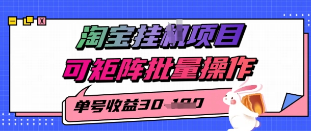 淘宝挂G项目，单号30，可矩阵批量操作-中创项目网
