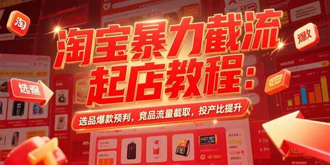 （15468期）淘宝暴力截流起店教程：选品爆款预判，竞品流量截取，投产比提升-中创项目网