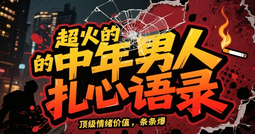 超火的中年男人扎心语录，顶级情绪价值，条条爆，AI操作简单-中创项目网