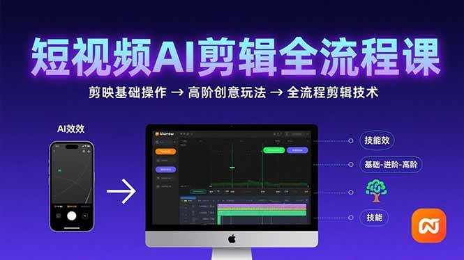 （15647期）短视频AI剪辑技能，从剪映基础操作到高阶创意玩法，全流程剪辑技术-中创项目网